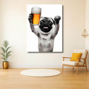 Pug met een Biertje