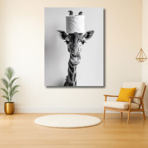Giraffe met Ongewoon Hoofddeksel