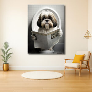 Schattige hond leest krant