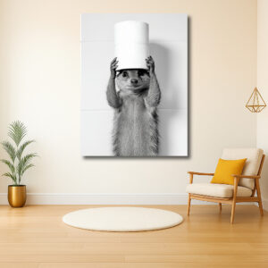 Meerkat met een rol toiletpapier