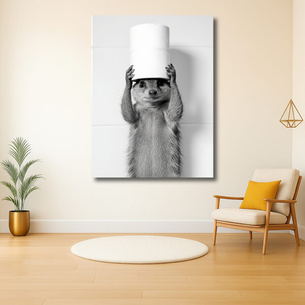 Meerkat met een rol toiletpapier