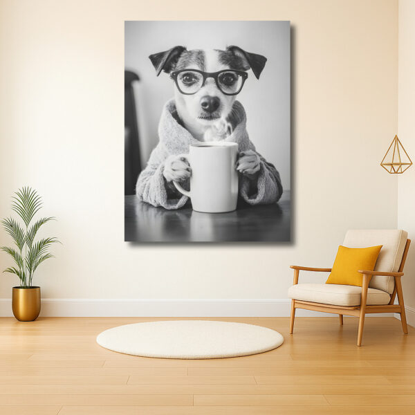 Hond in ontbijtstemming