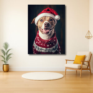Kersthond met Kerstmuts en Trui