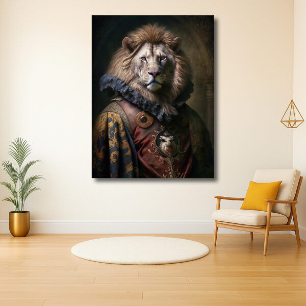 Majestueuze Leeuw in Koninklijke Kledij