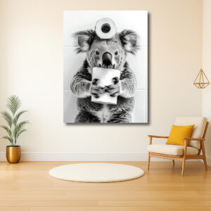 Koala met WC-rol voor humor