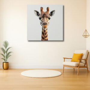 Portret van een nieuwsgierige giraffe