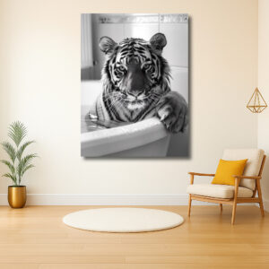 Tijger in badkuip portret