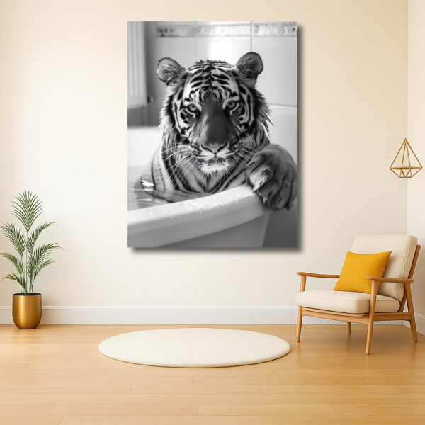 Tijger in badkuip portret