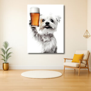 Vrolijke Hond met Bierglas