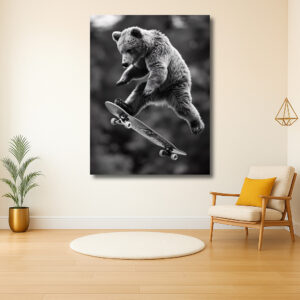 Beer op skateboard in actie