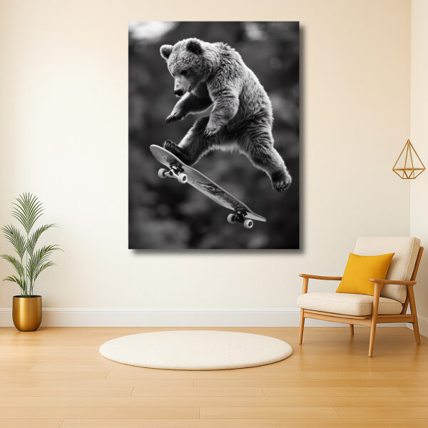 Beer op skateboard in actie