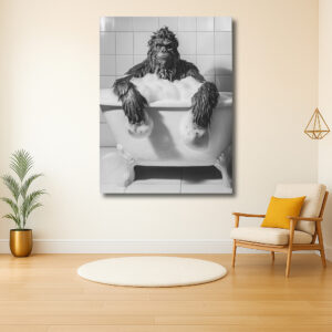 Gorilla in een schuimbad