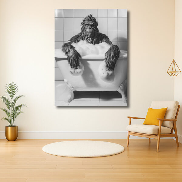 Gorilla in een schuimbad
