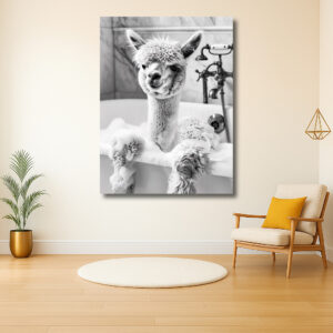 Lama in het bad: een speelse twist