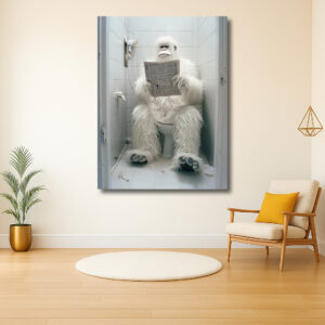 Ontspanning van de Yeti in de badkamer