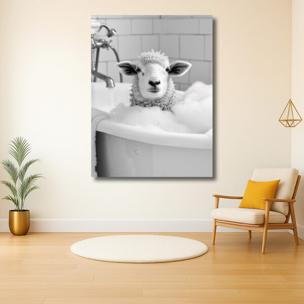 Schaap in het schuimbad