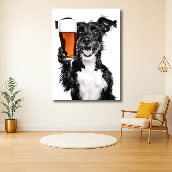 Hond Met Bier: Vreugde in Zwart-Wit