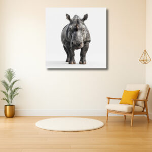 Imposante Neushoorn in Focus