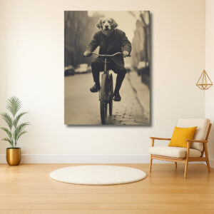 Hond op Fiets in de Stad