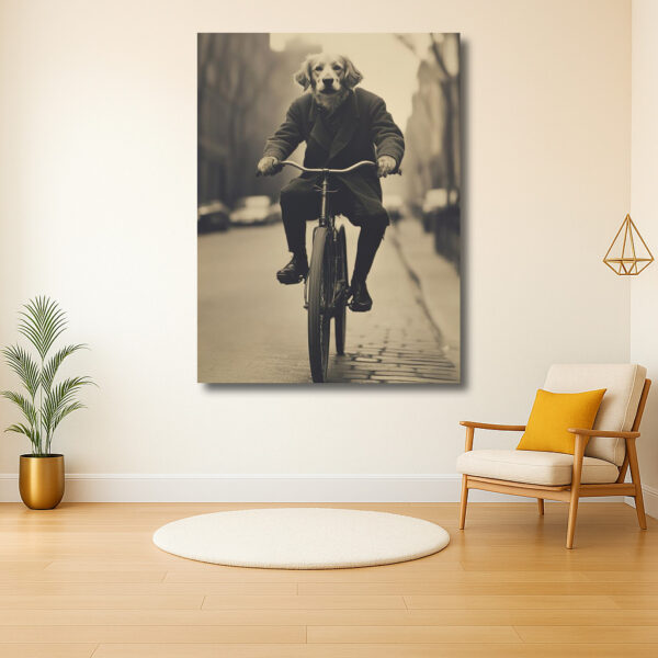 Hond op Fiets in de Stad