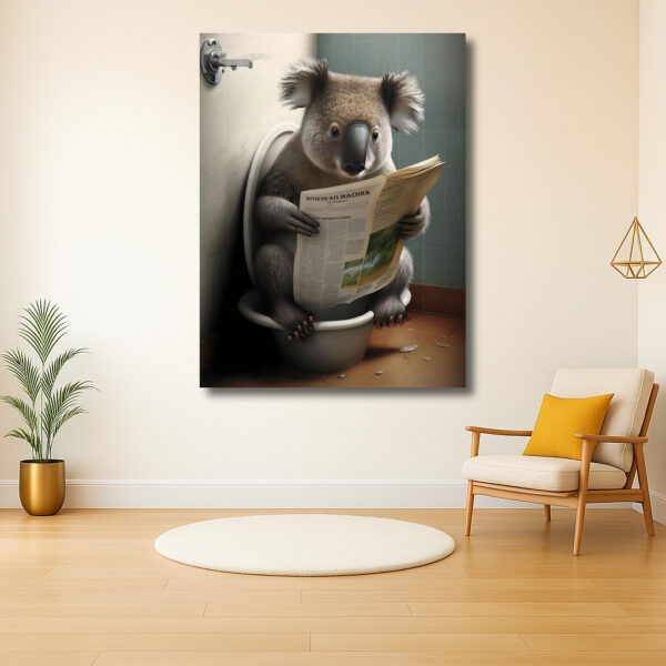 Koala op het Toilet met Krant