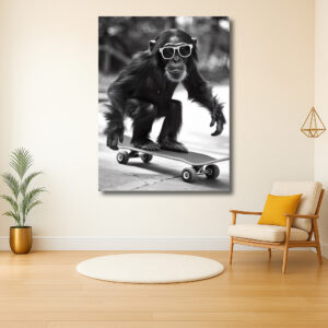Coole aap op skateboard