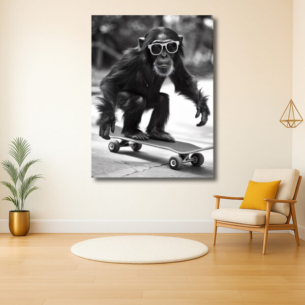Coole aap op skateboard