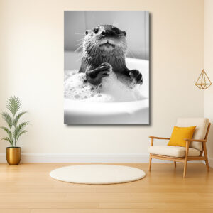Otter in een zeepsopbad