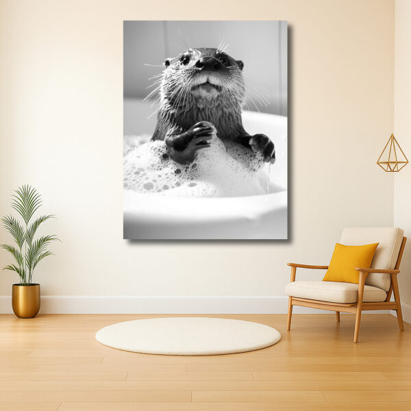 Otter in een zeepsopbad