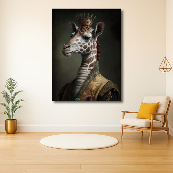Majestueuze Giraffe in Koninklijke Kleding