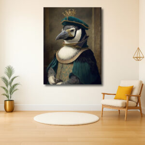 Edele pinguïn in renaissance kostuum
