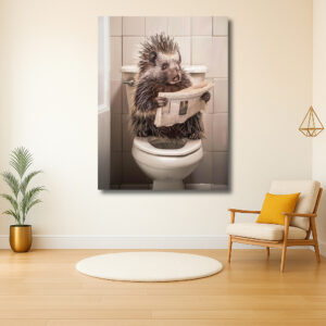 Egel leest krant op toilet