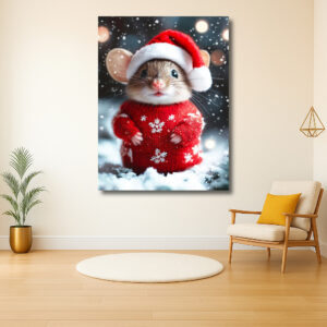 Kerstmuis in winterse omgeving