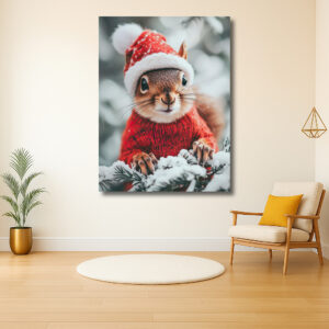 Kerstige Squirrel in Sneeuw