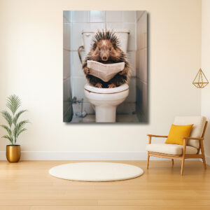 Egel Met Krant op Toilet