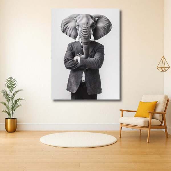 Olifant in een pak