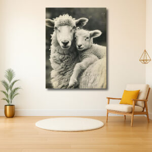 Tedere omhelzing van schapen