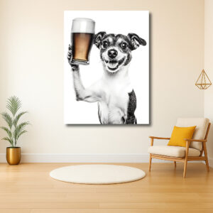 Hond met Bierglas