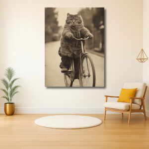 Fietsende kat op avontuur