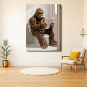 Sasquatch leest rustig de krant