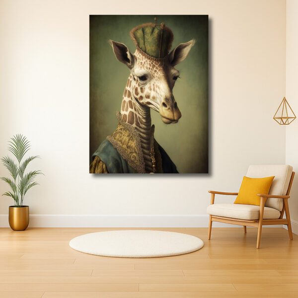 Adellijke Giraffe in Klassieke Kledij