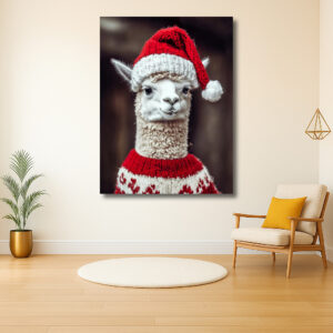Kerst-alpaca met feestelijke muts