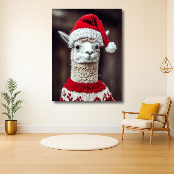 Kerst-alpaca met feestelijke muts