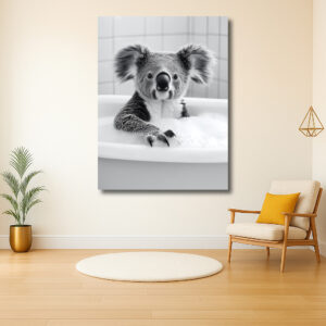 Koala in een schuimbad