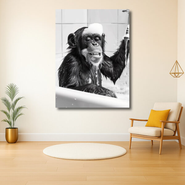 Chimpansees genieten van een bubbelbad