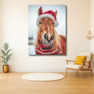 Kerstpaard in winterse sfeer