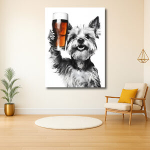 Hond met Bierglas