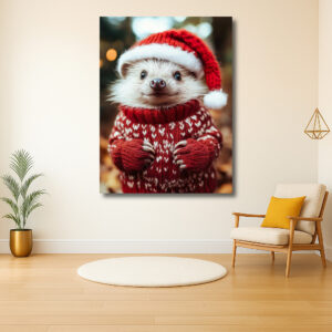 Egeltje in kersttrui en muts