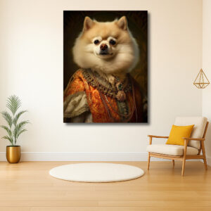 Koninklijke hond in aristocratische kleding