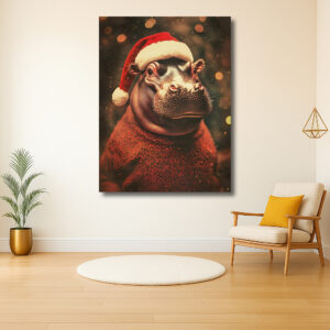 Kerstachtige nijlpaard met rode muts